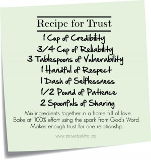 Recipe for trust- love this!