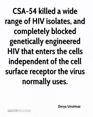 CSA-54 killed a wide range of HIV isolates, and completely blocked ...