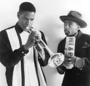 Still of Denzel Washington and Spike Lee in Mo' Better Blues (1990)