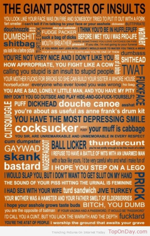 Giant Poster of insults.