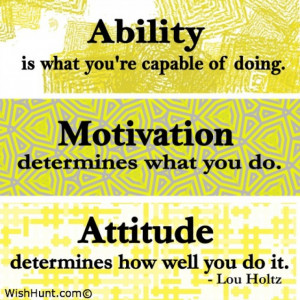 The difference between Ability, Motivation, and Attitude by Lou Holtz
