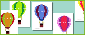 Hot Air Balloons – Editable Text | Free EYFS & KS1 Resources