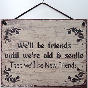 Best Friends Sign Old Senile Funny Humor Friendship Age Aging Retire ...