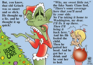 Christmas Cartoon: Obama the Grinch of Health Care