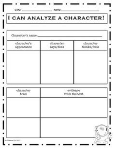 Analysis. Graphic organizers! I love that there's a space for text ...