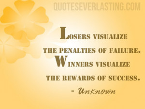 losers visualize failure winners visualize success