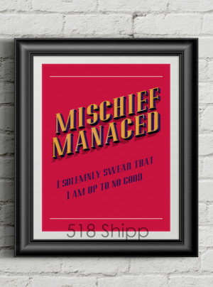 Harry Potter Mischief Managed Inspirational Quote Wall Decor ...