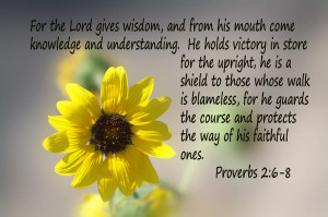 Scripture Sunflower Ps. 2 V 6-8 Photograph