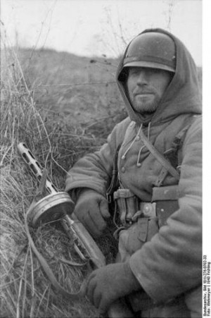 German soldier with PPSh-41