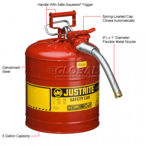 Justrite Safety Gas Cans