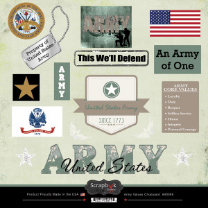 Scrapbook Customs - Military Collection - 12 x 12 Laser Cut Chipboard ...
