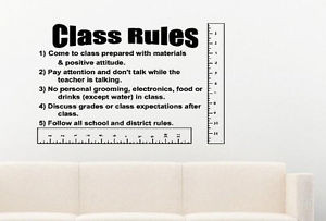 Details about Classroom Rules quote wall sticker quote decal wall art ...