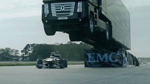 Watch a Semi-Truck’s World-Record Jump Over a Lotus F1 Car