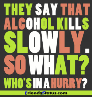 Alcohol funny status update image