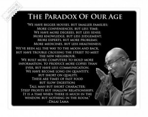 The paradox of our age quote