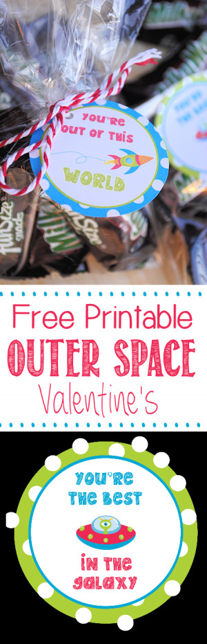Free Printable Outer Space Valentines & Valentine’s Giveaway!