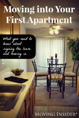 ... keep some of these tips in mind when moving into your first apartment