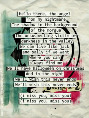 Blink-182 I miss you lyrics | this song has been stuck in my head for ...