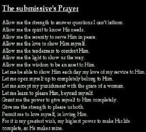 Submissive prayer