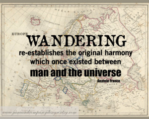 Wandering Around Quotes Wandering harmony vintage map