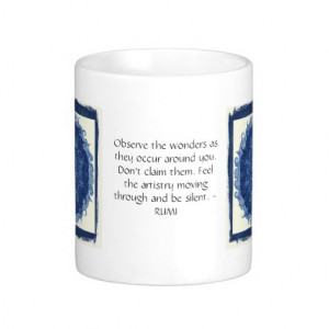 Rumi sayings and quotes about WONDERS Coffee Mugs