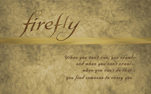 ... background is a home-made wallpaper featuring a Firefly quote
