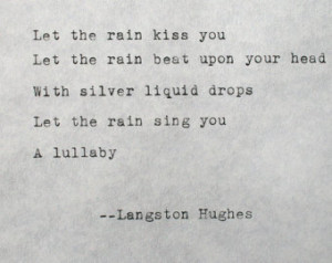 Old Typewriter Poem April Rain Song Langston Hughes Original Life Poem ...