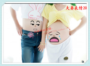 ( Funny couple expression, witness time nine months of pregnancy ...