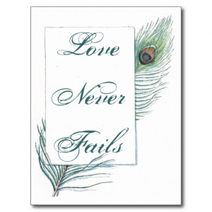 Vintage Peacock Feather Inspirational Love Quote Post Cards