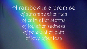 promise, Of sunshine after rain, Of calm after storms, Of joy after ...