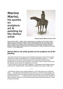 MARINO MARINI, his artist quotes on sculpture art, life by famous ...