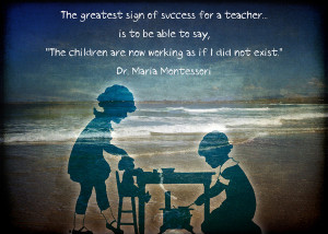 Maria Montessori Quote {children on the beach} Art Print