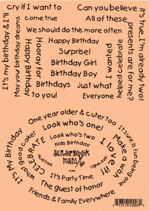 Details about Scrapbook Mania Stickers - KIDS BIRTHDAY Words Sayings