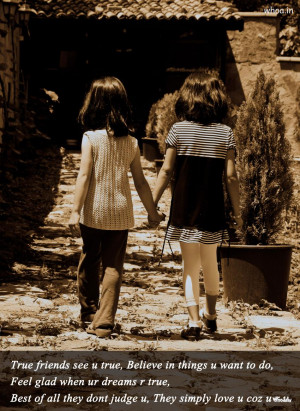 Two Little Girls True Friendship Quote