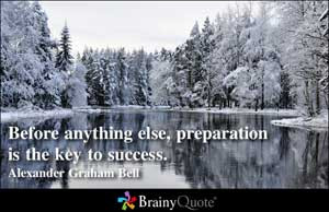 Before anything else, preparation is the key to success.