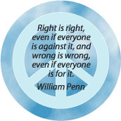 PEACE QUOTE: Right is Right Wrong is Wrong–PEACE SIGN T-SHIRT