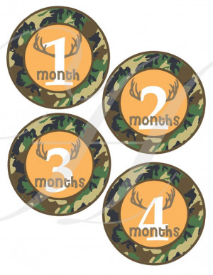 DIY, Monthly Onesie Sticker, Printable, Camo, Iron On, Baby Boy ...