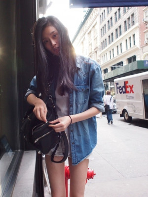 girls street style models Ming Xi Ming