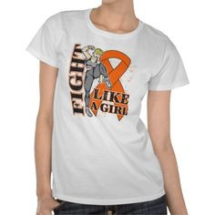 Leukemia Fight Like A Girl Kickin Butt Tshirt by www ...