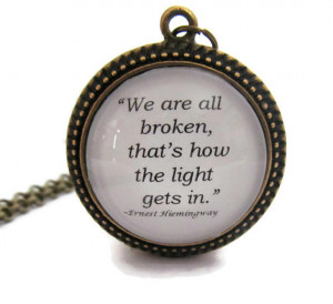 Ernest Hemingway Quote Necklace, 