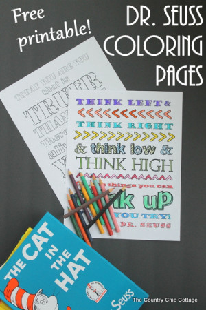 Dr. Seuss Quote Coloring Pages – The Country Chic Cottage