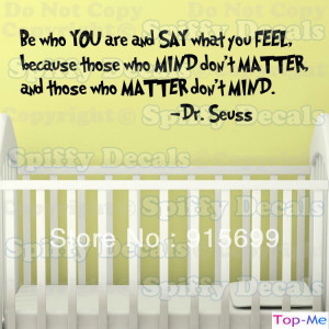 BE WHO YOU ARE Dr Seuss Quote Vinyl Wall Decal Child 8075(China ...