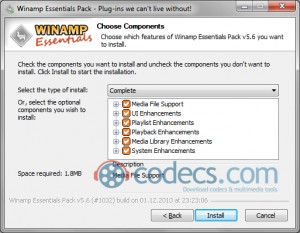 Codecs Screenshots For Winamp Essentials Pack Beta