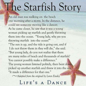 The Starfish Story. Making a difference: Life Quotes, Makeadiff, Gods ...