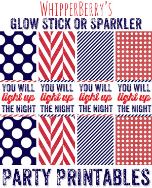 Glow Stick or Sparkler Printables with Whipperberry