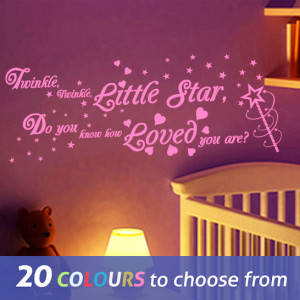 LARGE TWINKLE TWINKLE LITTLE STAR quote and magic wand design vinyl ...