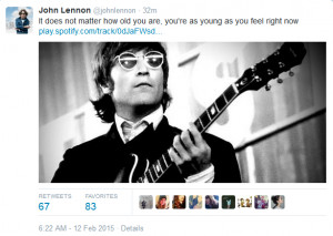 ... quote John Lennon here, or post a retweet of a John Lennon quote