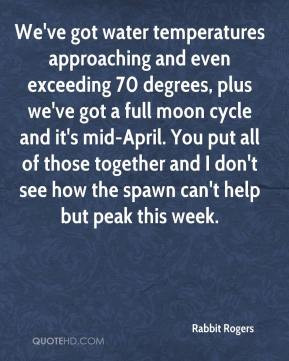 Rabbit Rogers - We've got water temperatures approaching and even ...