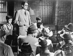Atticus and the children confront the mob outside the jail