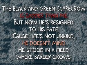 The Scarecrow - Pink Floyd Song Lyric Quote in Text Image
